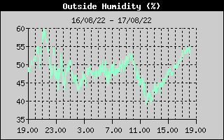 Grafico del'Umidit nelle ultime 24 ore